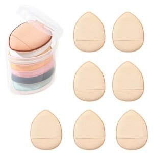 Generic 7PCS Mini Size Finger Puff Set, Finger Powder Puff with Finger Holder Strap