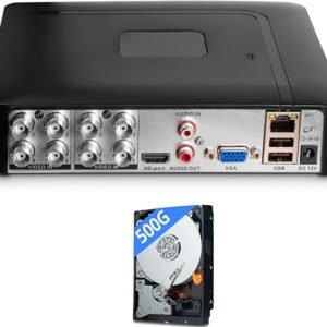 Fuers 1080P 8 Channel DVR for Security Camera,H.265+ Security 8CH Surveillance Digital Video Recorder with 500G Hard Drive,Hybrid 5-in-1 AHD/TVI/CVI/CVBS/IP CCTV DVR, Motion Detection,Remote Access